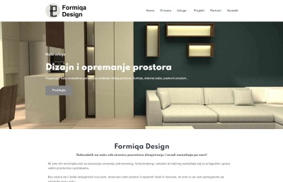 Izrada web sajta za Formiqa Design Izrada nameštaja