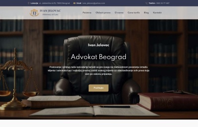 Izrada web sajta za Advokatska kancelarija Ivan Jelovac