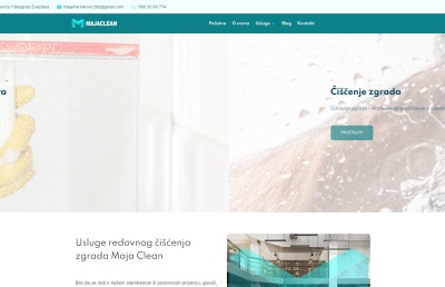 Izrada web sajta za Čišćenja zgrada Maja Clean
