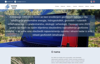 Izrada web sajta za  GEO-SEIS DOO
