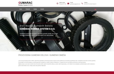 Izrada web sajta za GUMARAC Rubber System