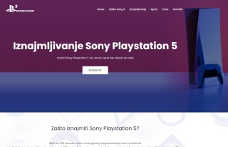 Izrada web sajta za Iznajmljivanje Sony Playstation 5