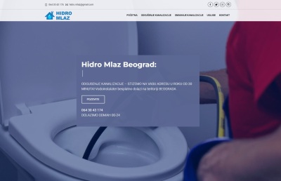 Izrada web sajta za Odgušenje kanalizacije Hidro Mlaz