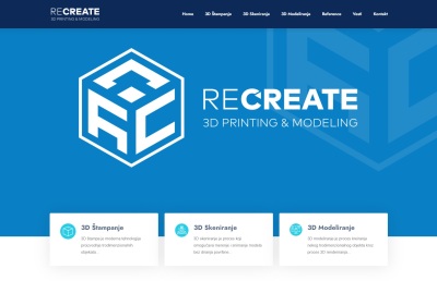 Izrada web sajta za ReCreate - 3D Štampanje