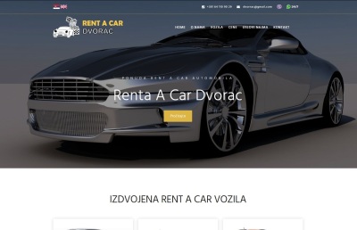 Izrada web sajta za Rent A Car Dvorac