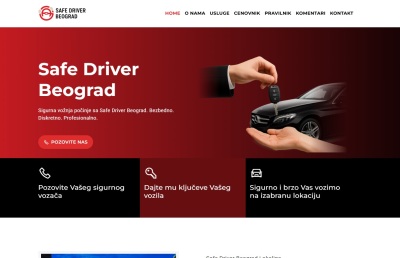 Izrada web sajta za Safe Driver Beograd