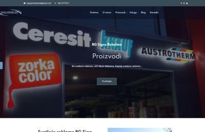 Izrada web sajta za Svetleće reklame BG Sign